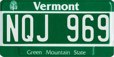 VT license plate NQJ969
