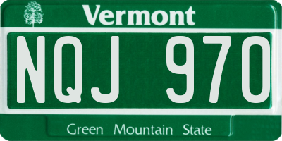 VT license plate NQJ970
