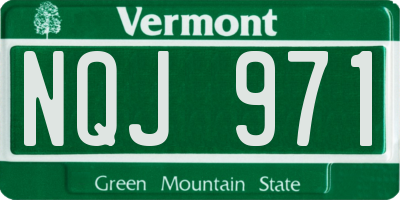 VT license plate NQJ971