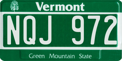 VT license plate NQJ972