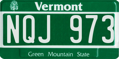 VT license plate NQJ973