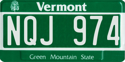 VT license plate NQJ974