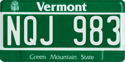 VT license plate NQJ983