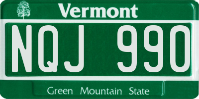 VT license plate NQJ990