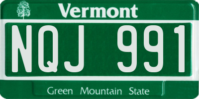 VT license plate NQJ991
