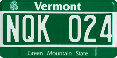 VT license plate NQK024