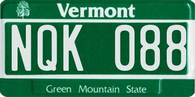 VT license plate NQK088