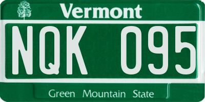 VT license plate NQK095