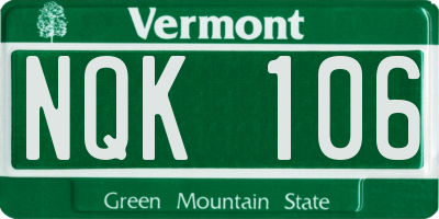 VT license plate NQK106