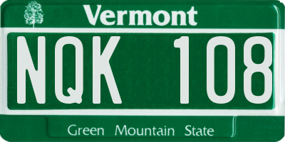 VT license plate NQK108