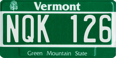 VT license plate NQK126