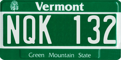 VT license plate NQK132