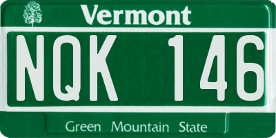 VT license plate NQK146