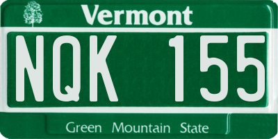 VT license plate NQK155