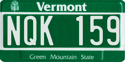VT license plate NQK159