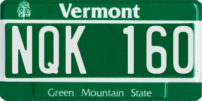 VT license plate NQK160
