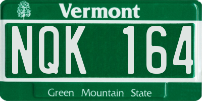 VT license plate NQK164