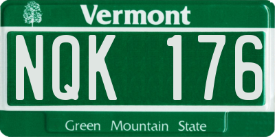 VT license plate NQK176