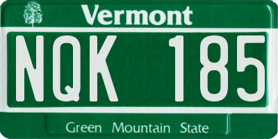 VT license plate NQK185