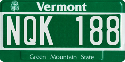 VT license plate NQK188