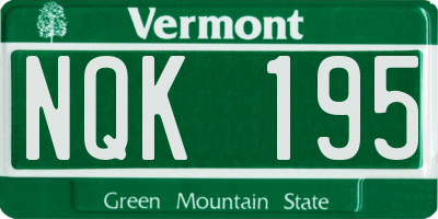 VT license plate NQK195