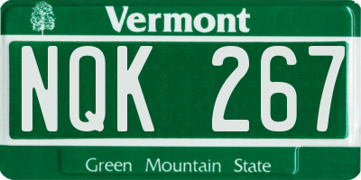 VT license plate NQK267