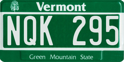 VT license plate NQK295