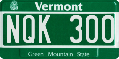 VT license plate NQK300