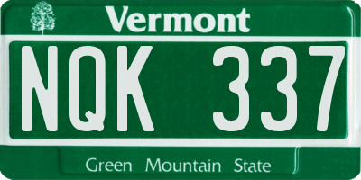VT license plate NQK337