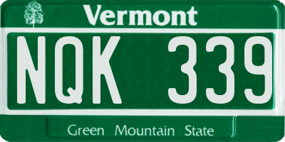 VT license plate NQK339