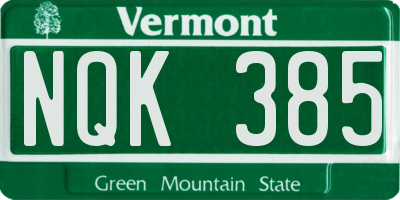 VT license plate NQK385