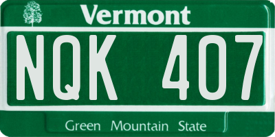 VT license plate NQK407