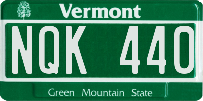 VT license plate NQK440