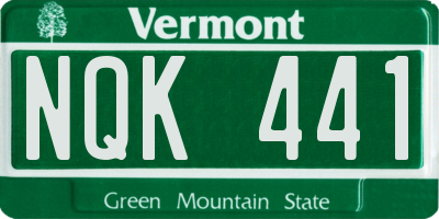 VT license plate NQK441