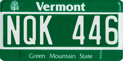 VT license plate NQK446