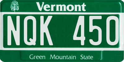 VT license plate NQK450