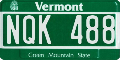 VT license plate NQK488