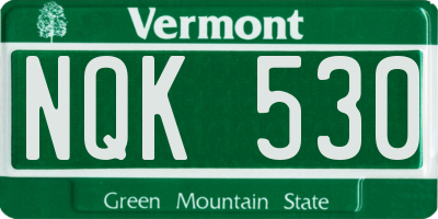 VT license plate NQK530