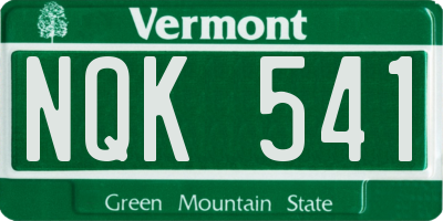 VT license plate NQK541