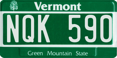 VT license plate NQK590