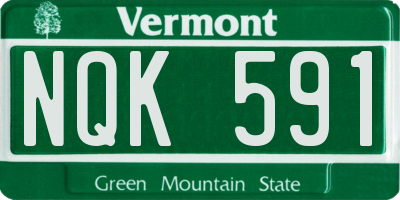 VT license plate NQK591