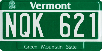 VT license plate NQK621