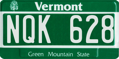 VT license plate NQK628