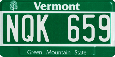 VT license plate NQK659