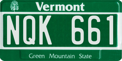 VT license plate NQK661