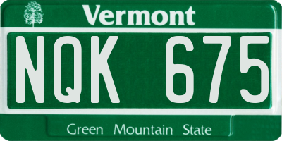 VT license plate NQK675