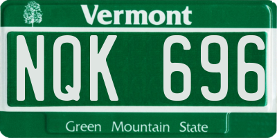 VT license plate NQK696
