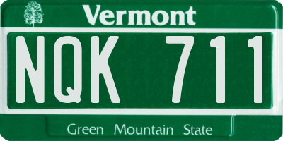 VT license plate NQK711