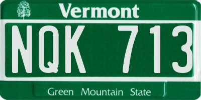 VT license plate NQK713