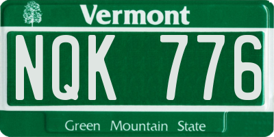 VT license plate NQK776